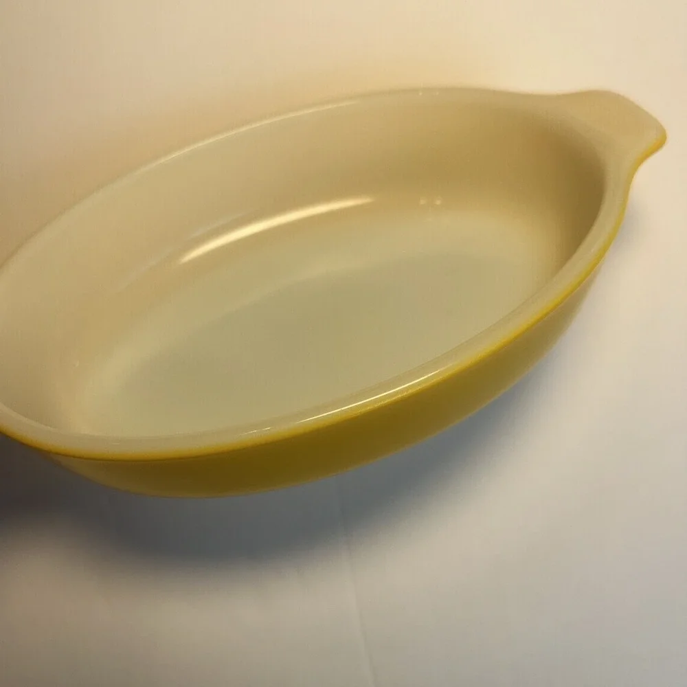 Vintage Pyrex Au Gratin Dish 700‎ Yellow Gold Oval Utility 10oz